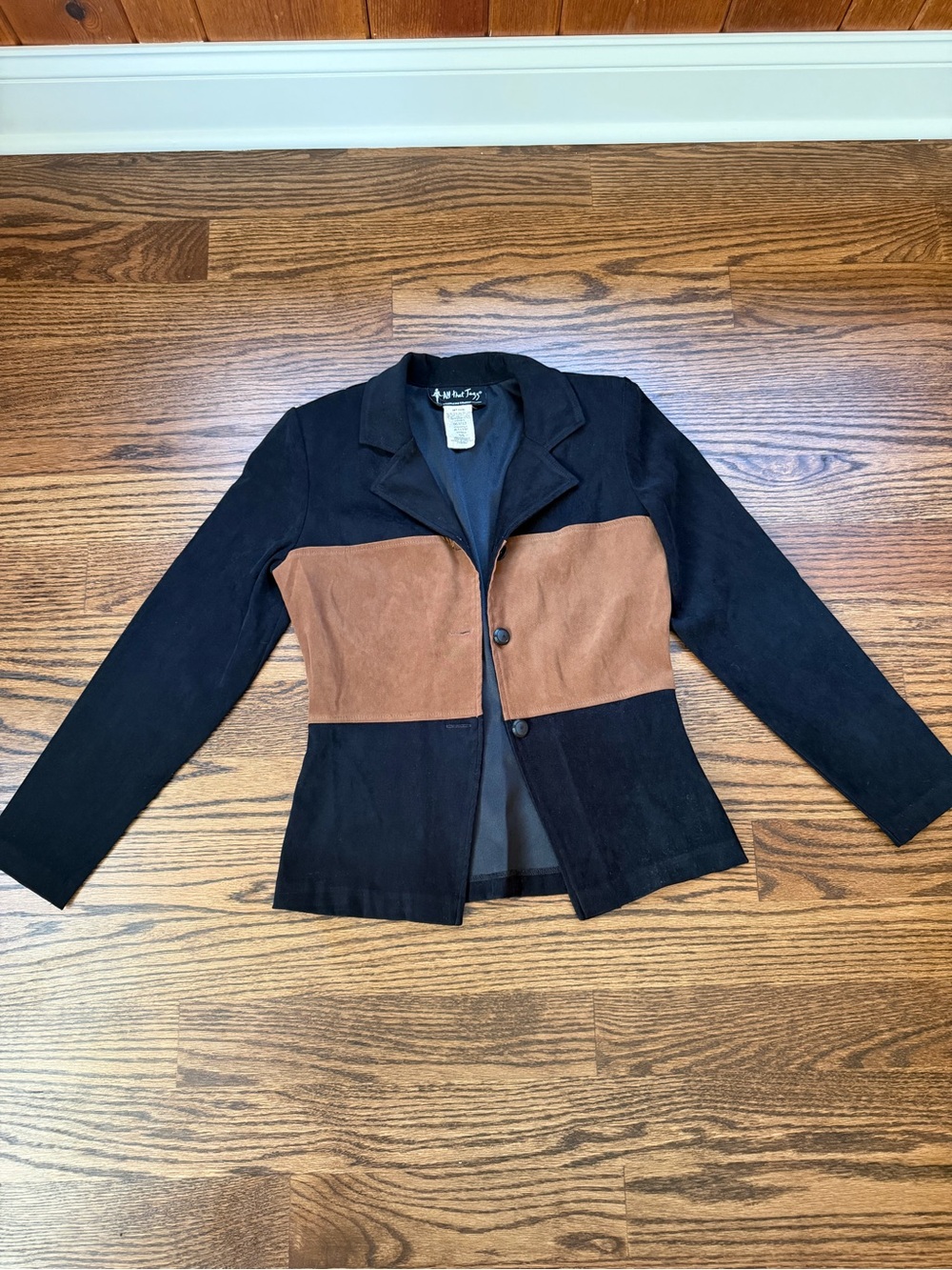 All That Jazz Vintage Two-Tone Blazer Jacket - Black and Brown